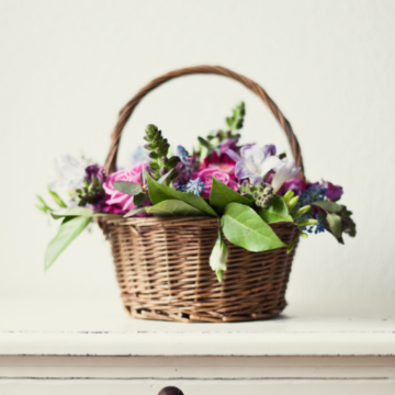 Easter basket of flowers